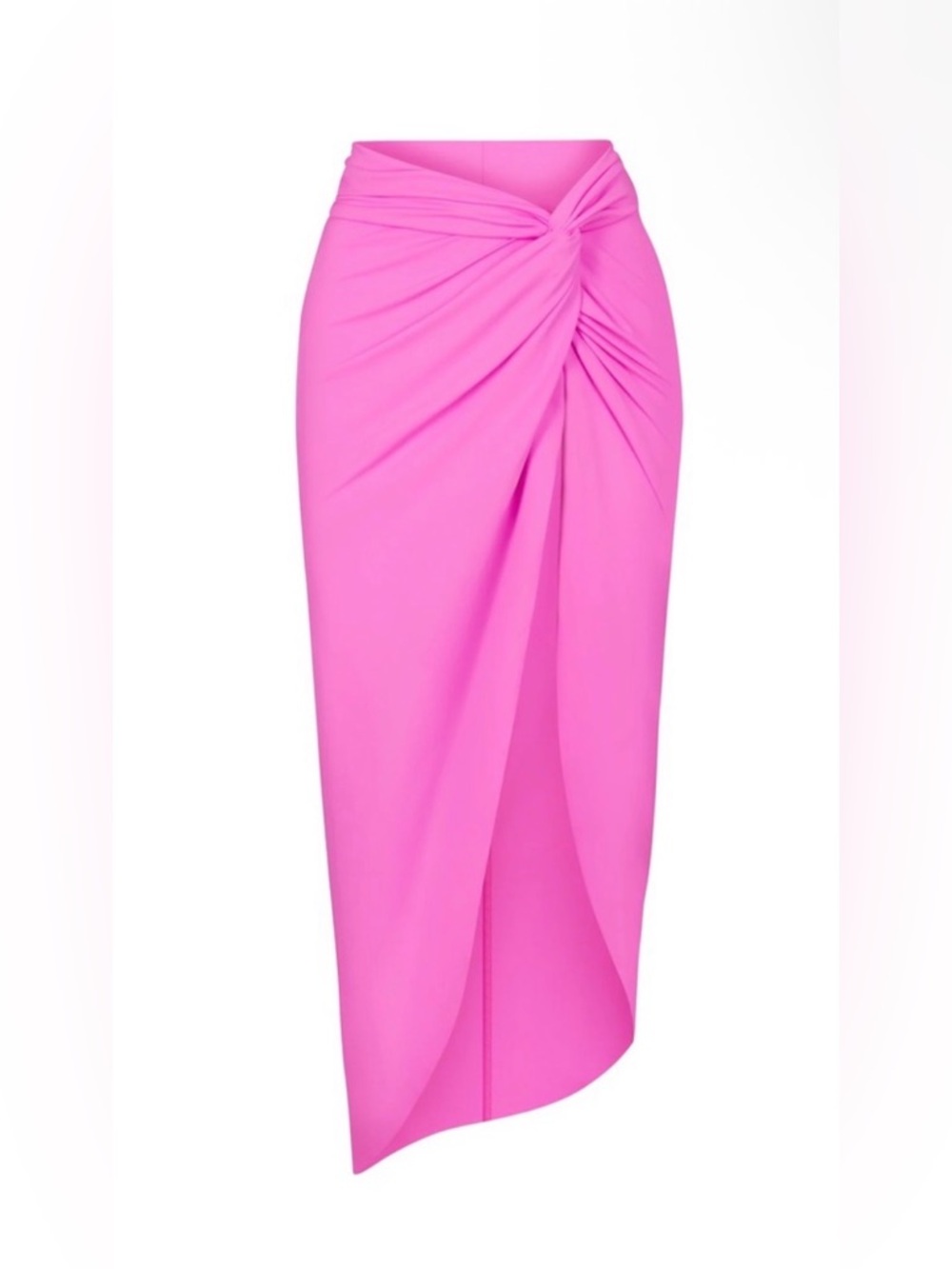 SKIMS Hot Pink Twist-Front Sarong Swim Skirt